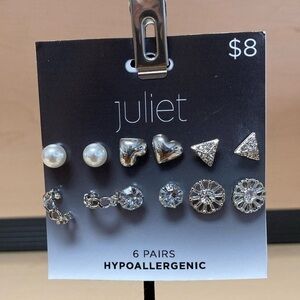 Silver and Pearl Earring Set